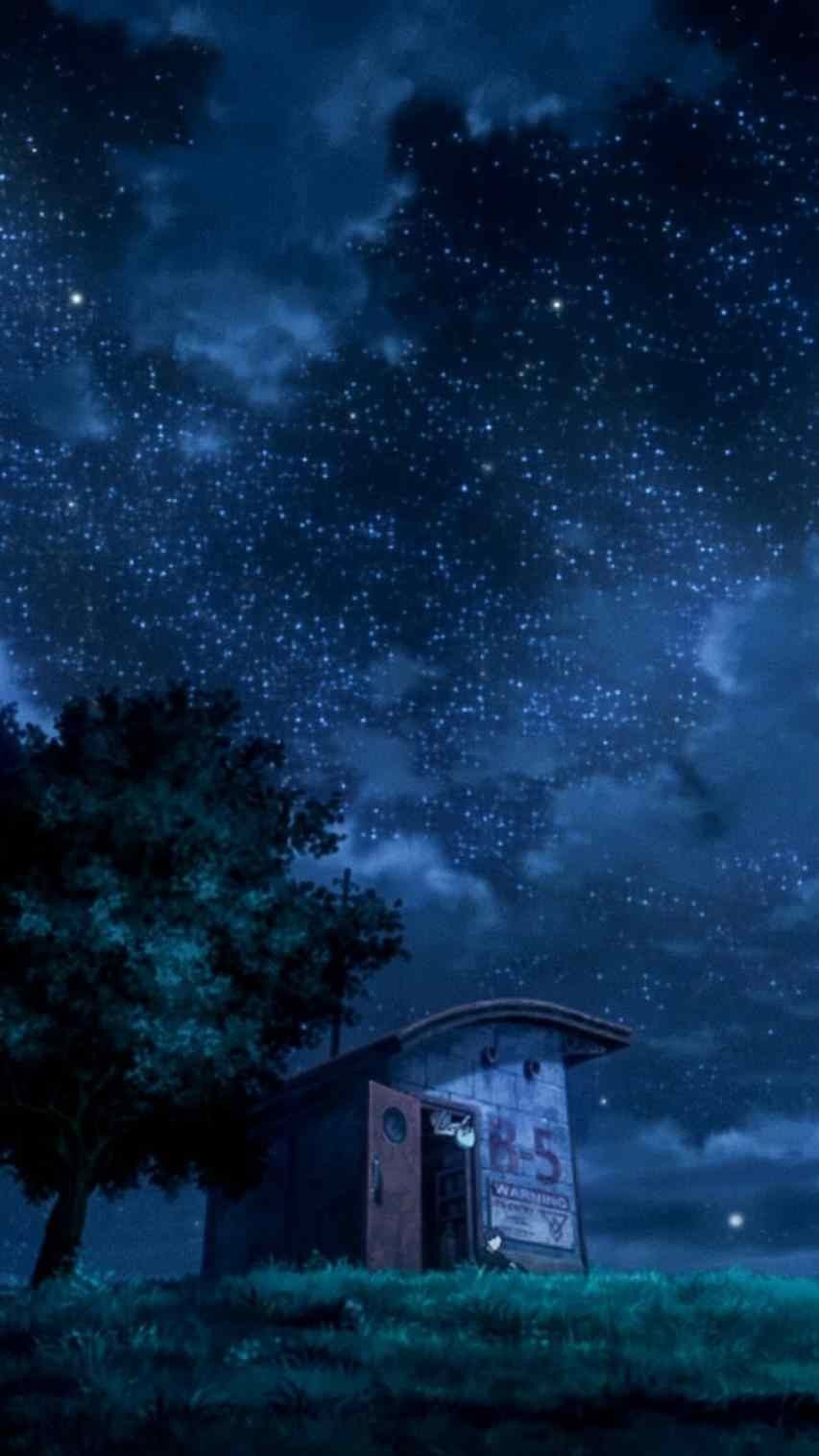 Dark Blue Sky Anime Scenery Wallpapers