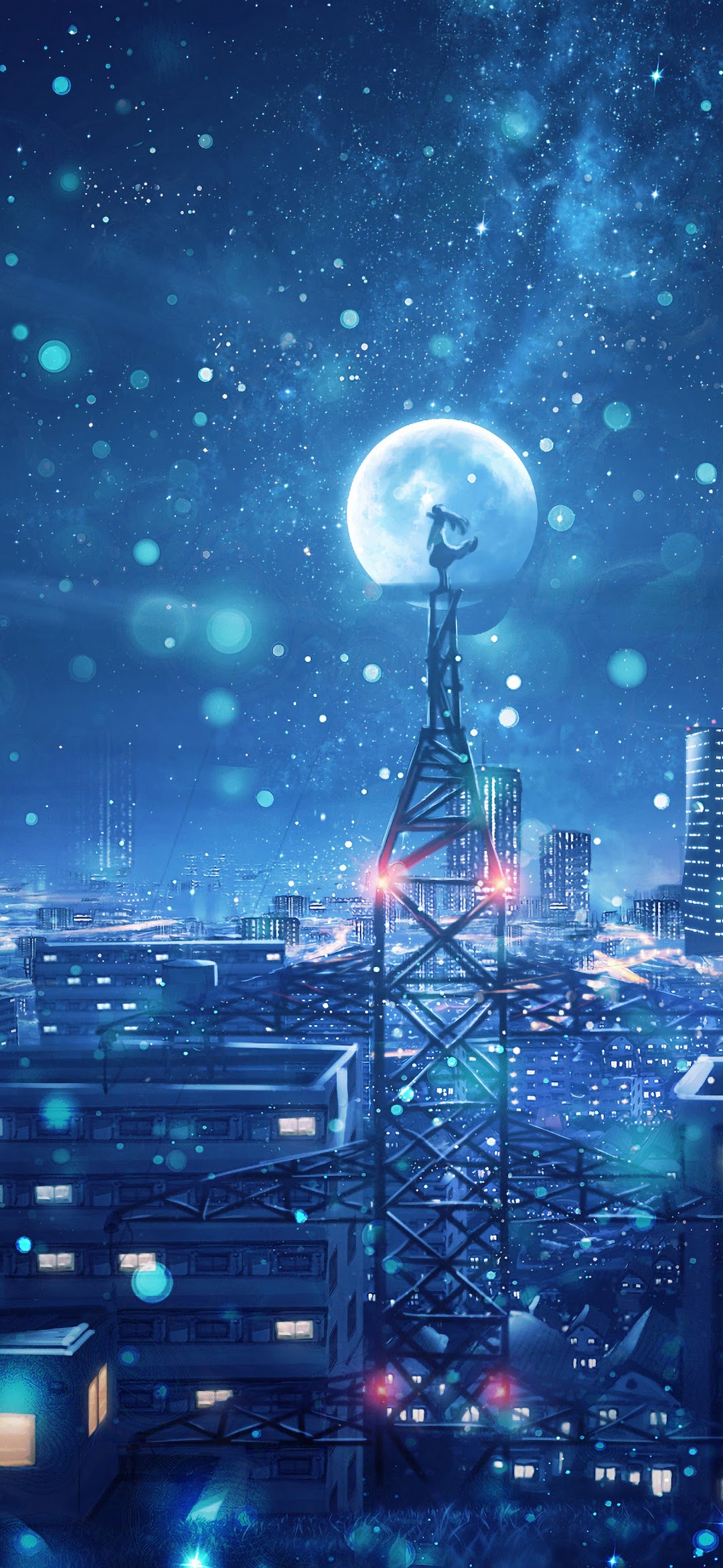 Dark Blue Sky Anime Scenery Wallpapers