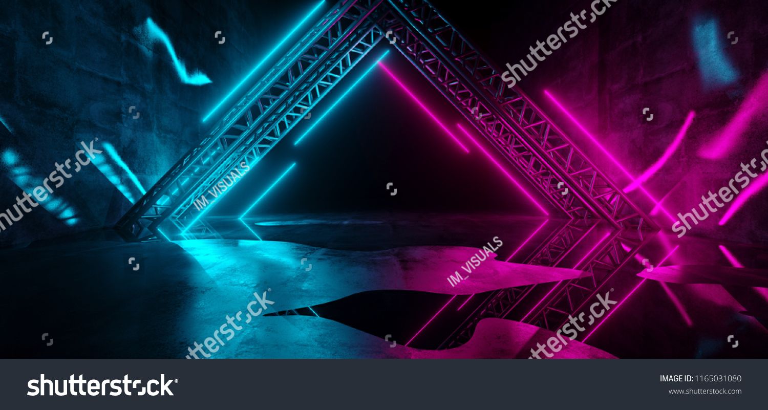 Dark Building Sci Fi Neon Sign Wallpapers