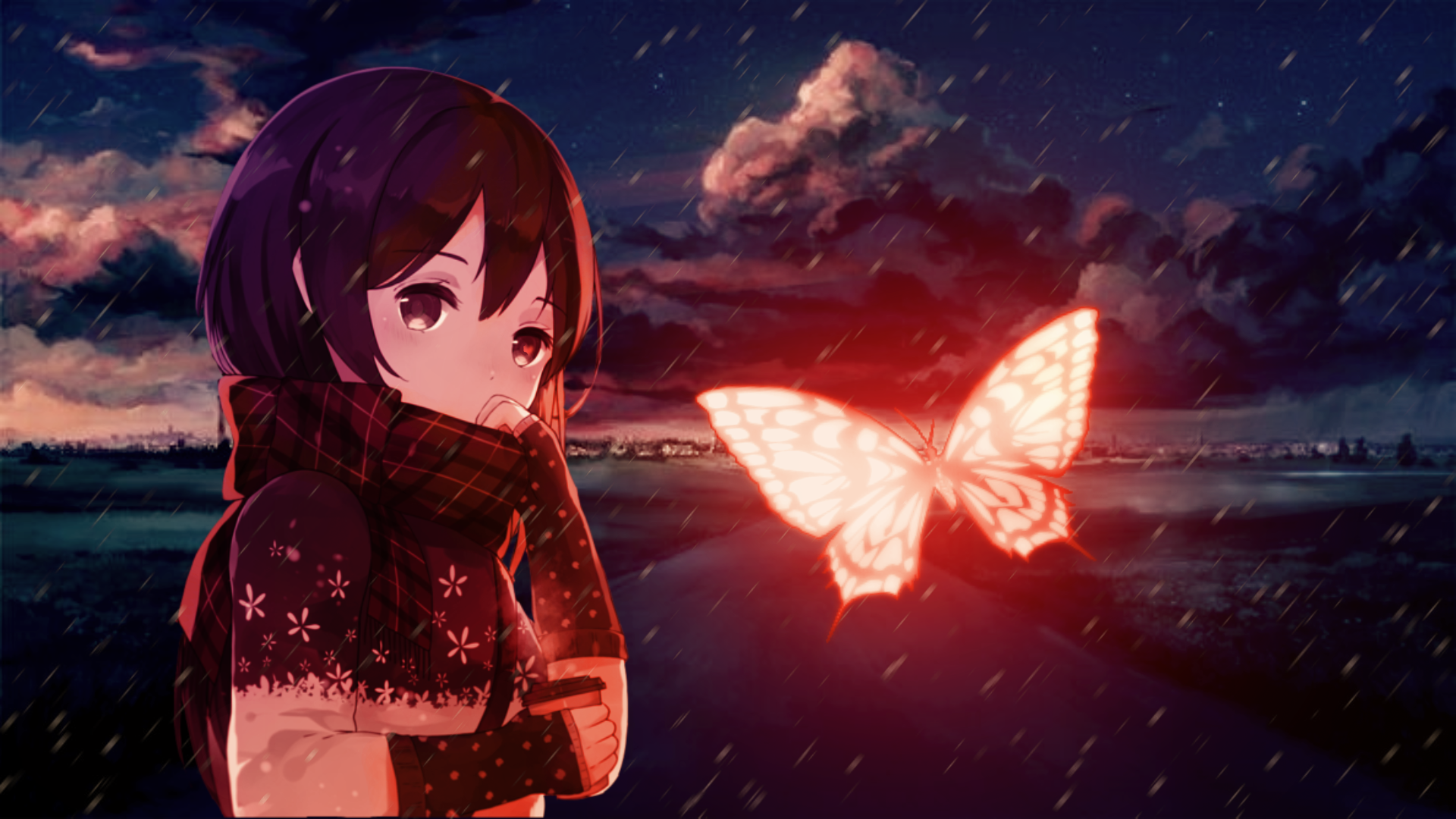 Dark Butterfly Anime Girl Wallpapers