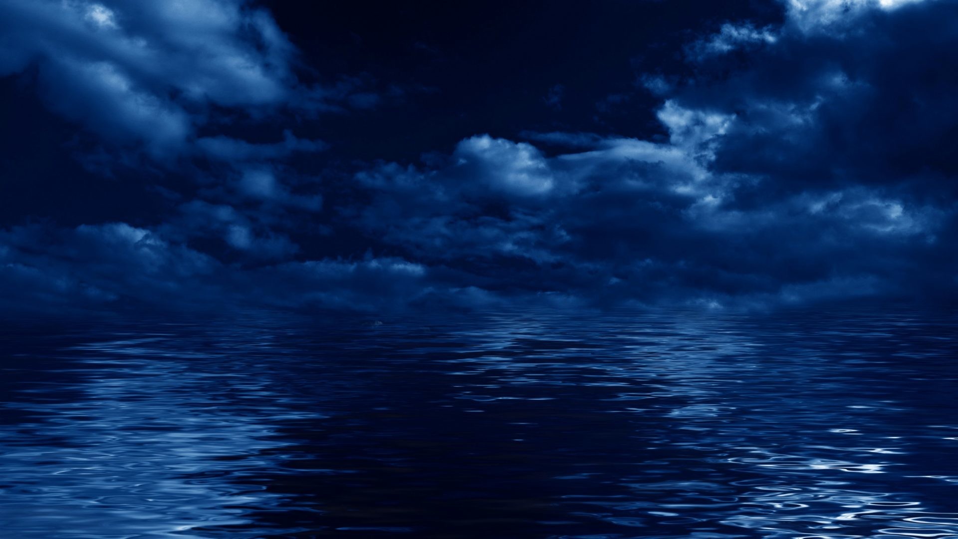 Dark Evening Blue Cloudy Alone Boat In Ocean Wallpapers