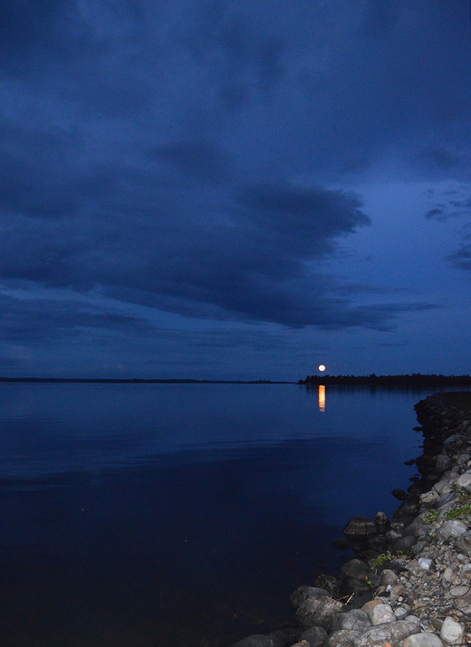 Dark Evening Blue Cloudy Alone Boat In Ocean Wallpapers