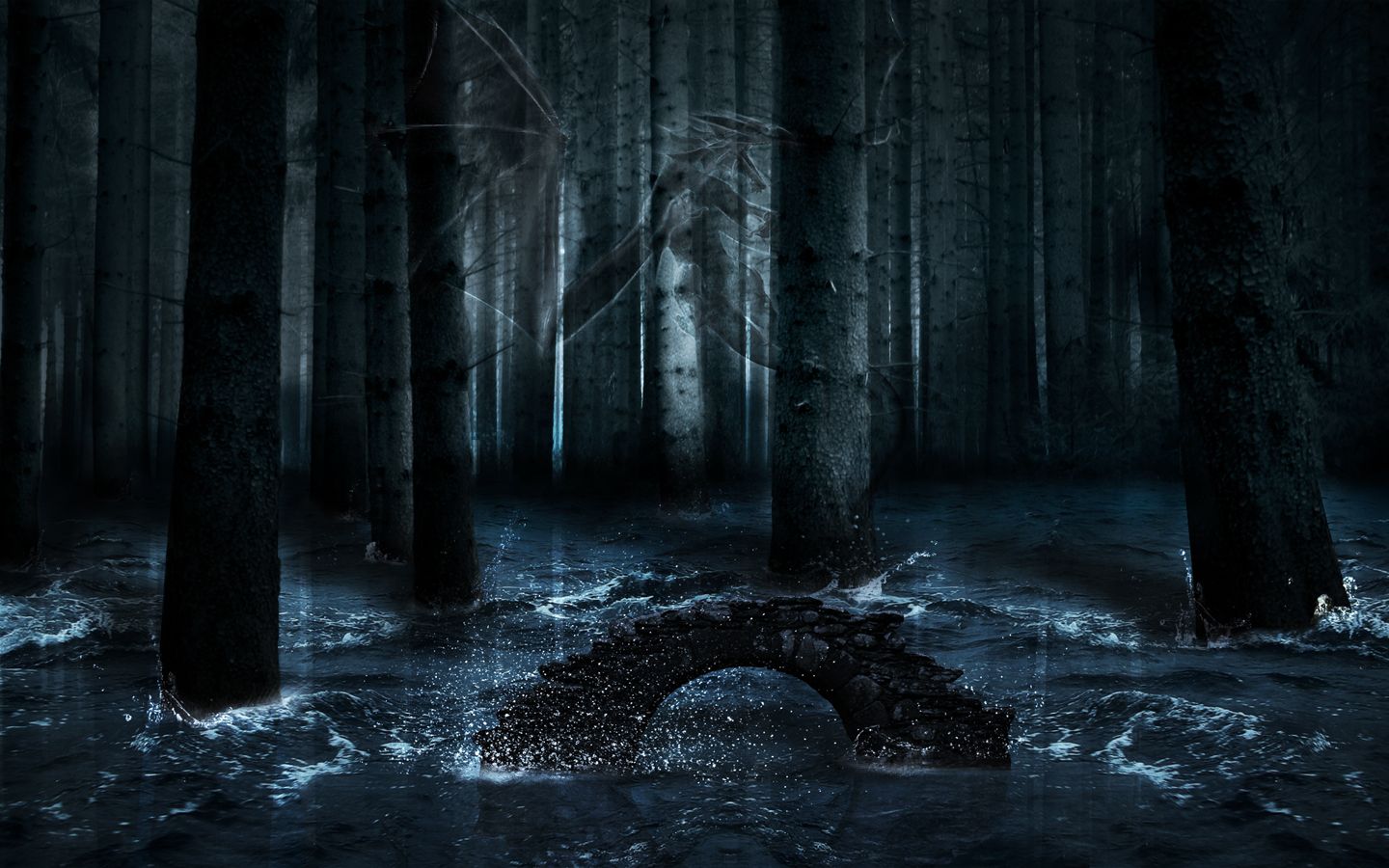 Dark Forest Moon Wallpapers