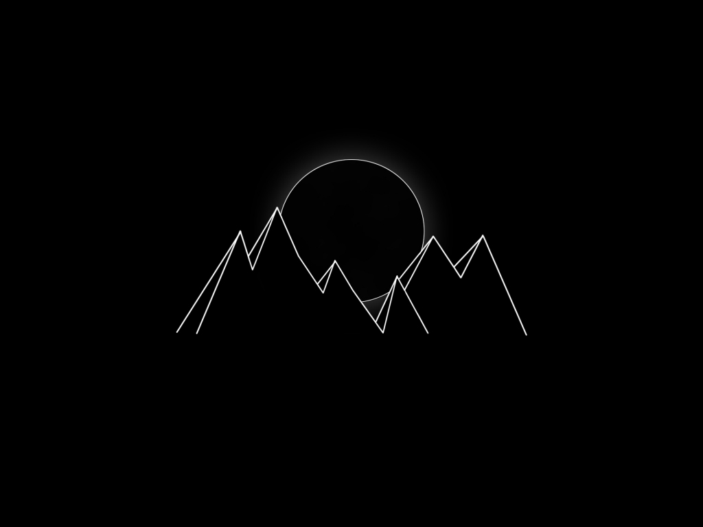 Dark Minimal Mountains At Night Wallpapers