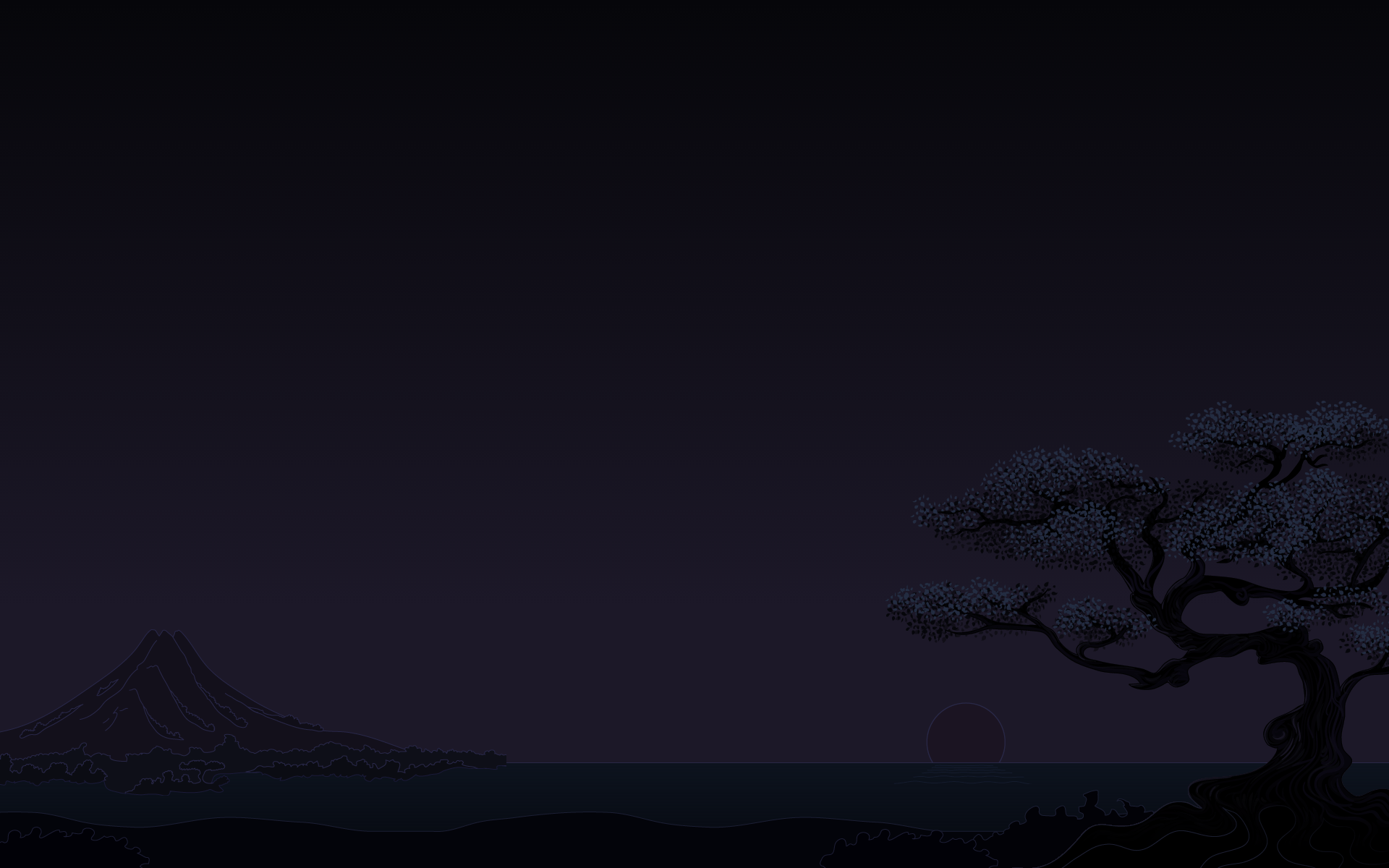 Dark Minimal Mountains At Night Wallpapers