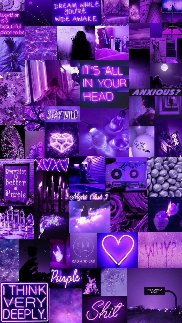 Dark Purple Collage Aesthetic Wallpapers