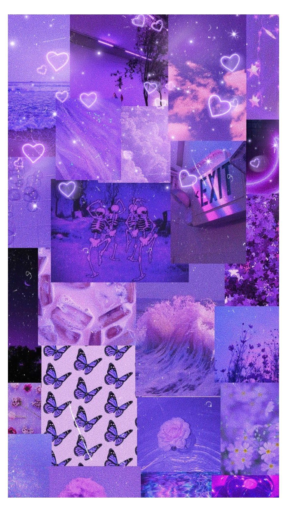 Dark Purple Collage Aesthetic Wallpapers