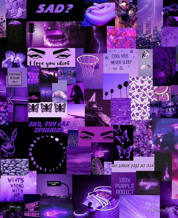 Dark Purple Collage Aesthetic Wallpapers