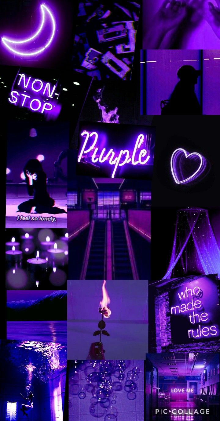 Dark Purple Collage Aesthetic Wallpapers
