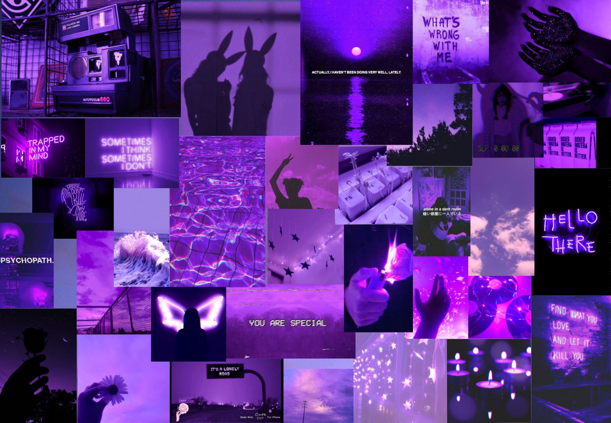 Dark Purple Collage Aesthetic Wallpapers