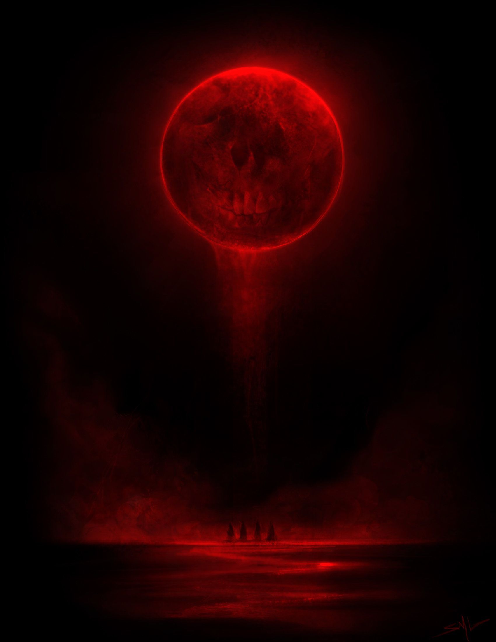 Dark Red Moon Wallpapers