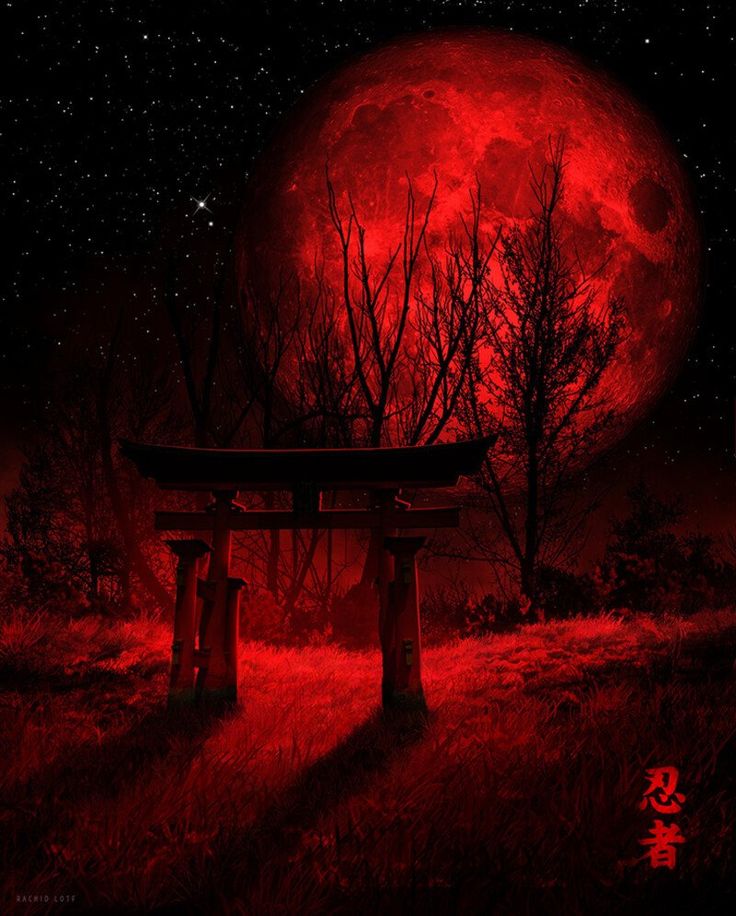 Dark Red Moon Wallpapers