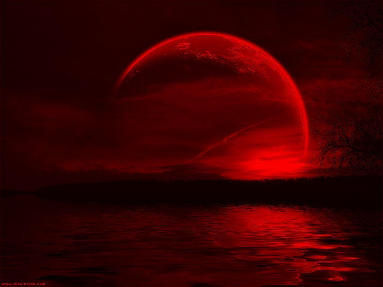 Dark Red Moon Wallpapers