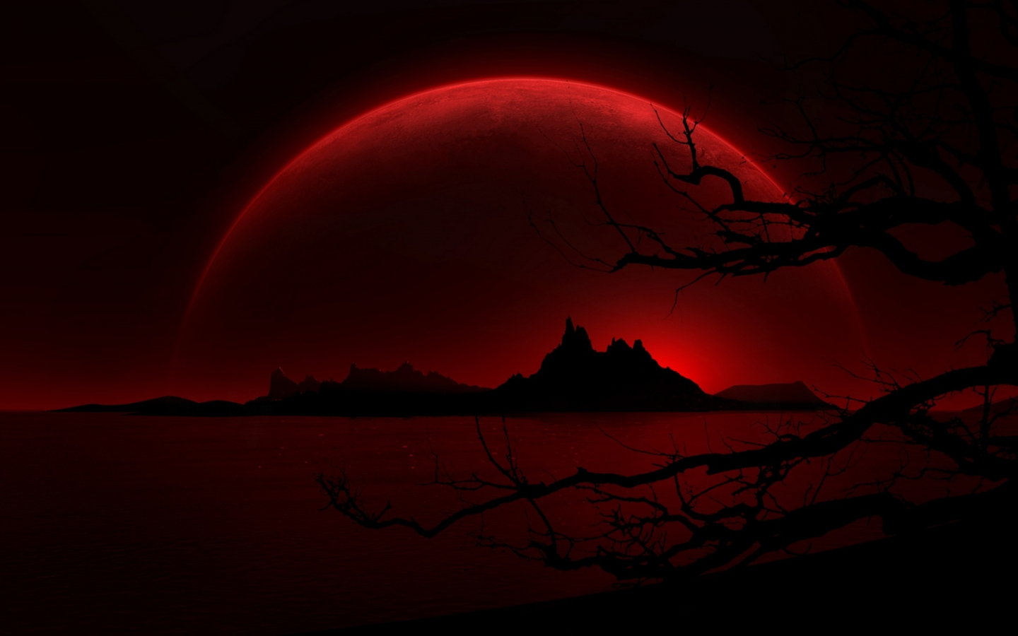 Dark Red Moon Wallpapers