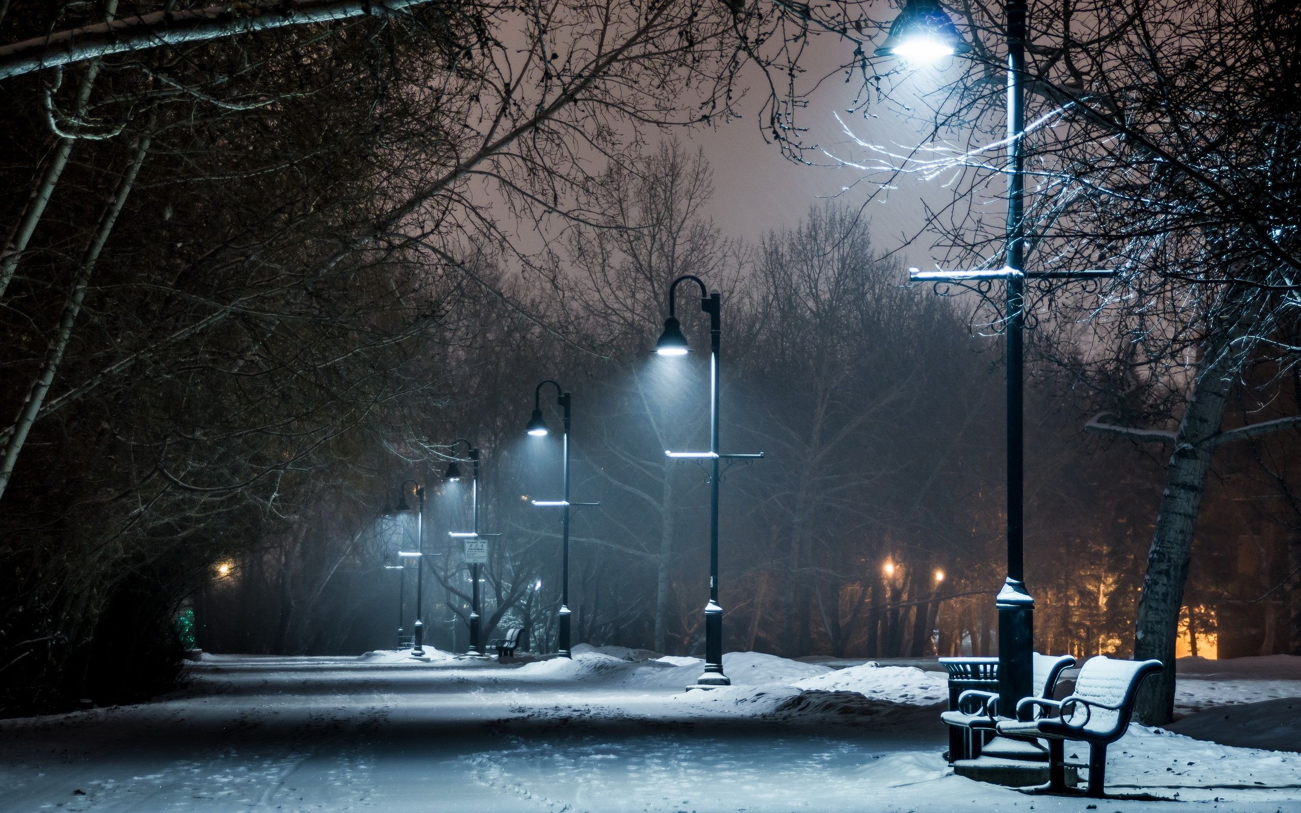 Dark Winter Night Wallpapers