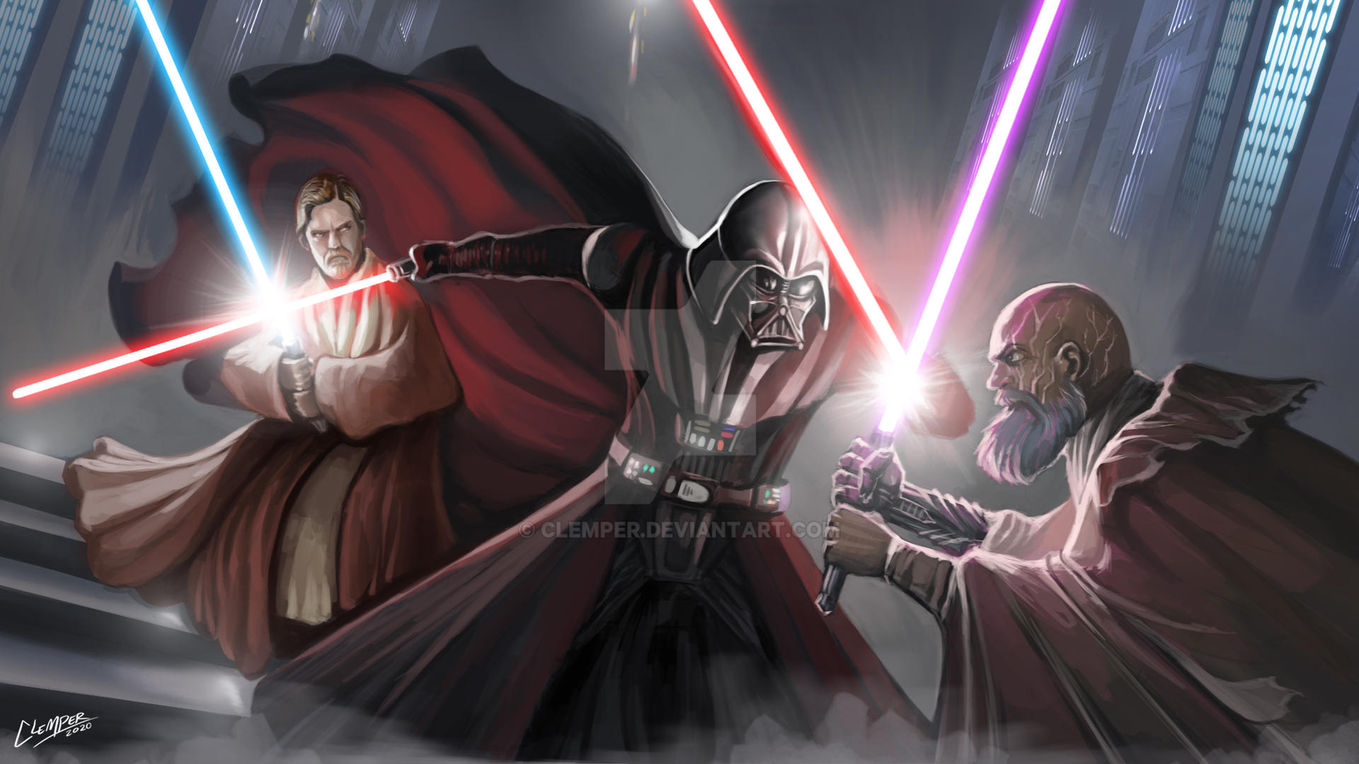 Darth Vader Vs Mace Windu Star Wars Wallpapers