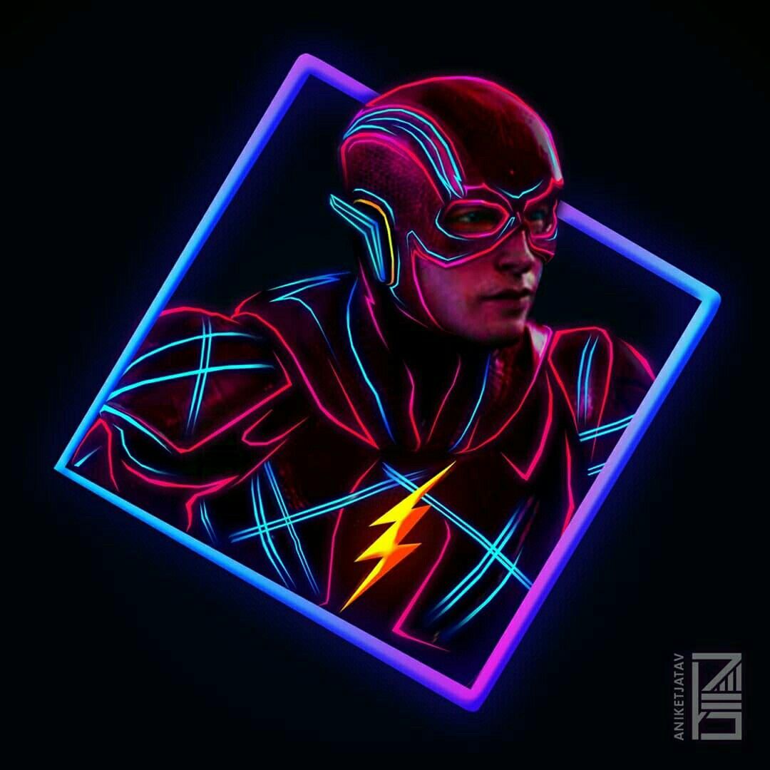 Dc Flash Neon Art Wallpapers