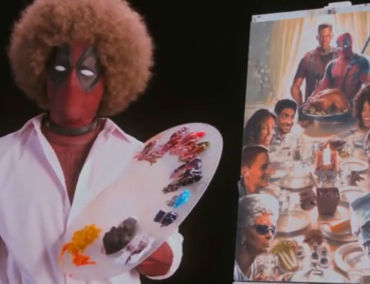 Deadpool 2 Ryan Reynolds As Bob Ross Painting In Afro Hair Wallpapers