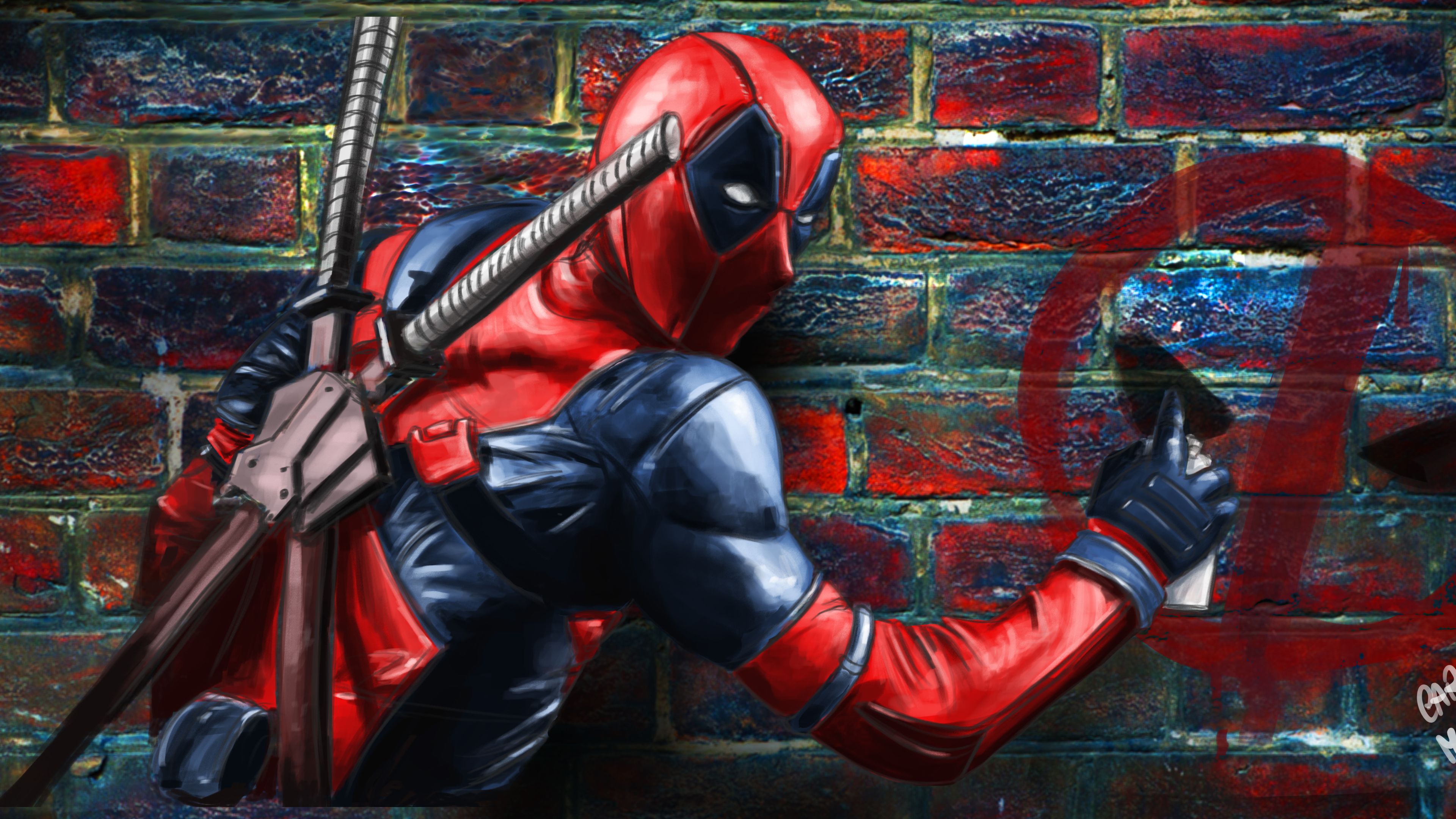 Deadpool Flat Digital Art Wallpapers