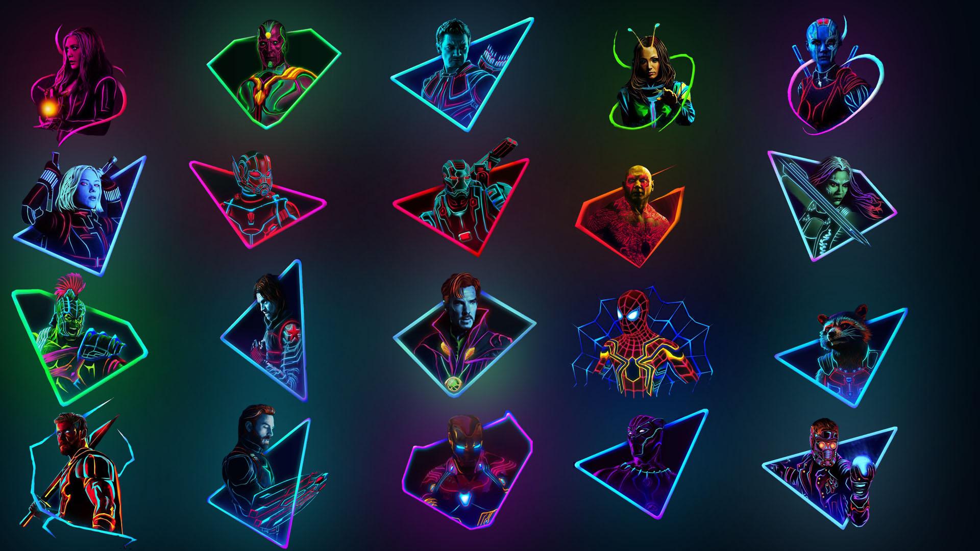 Deadpool Neon Minimal Wallpapers