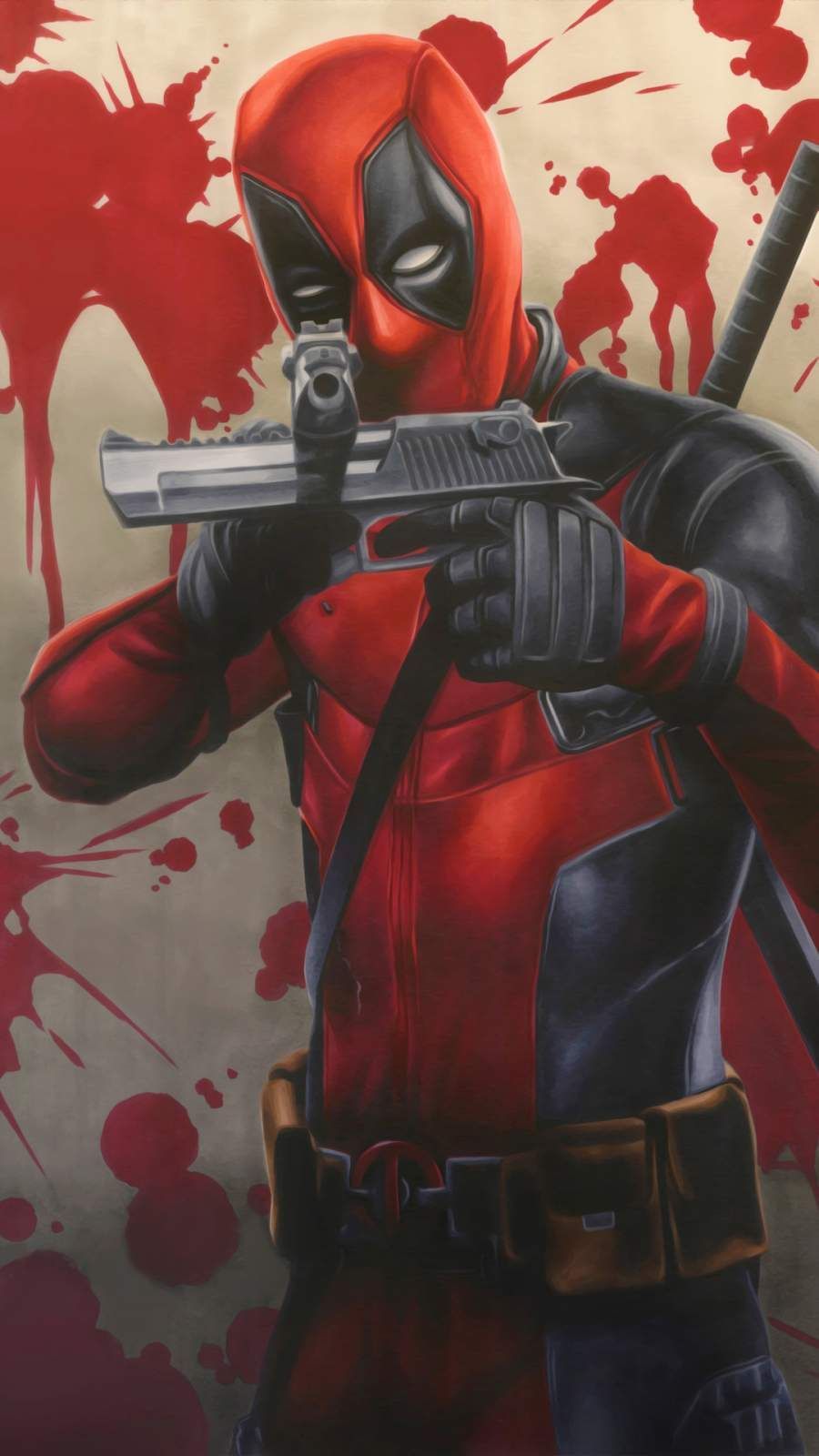 Deadpool With Guns Up Wallpapers