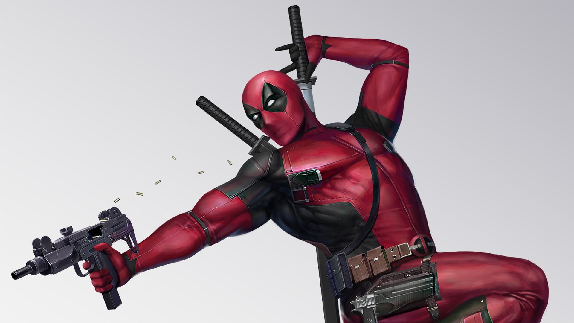 Deadpool With Guns Up Wallpapers