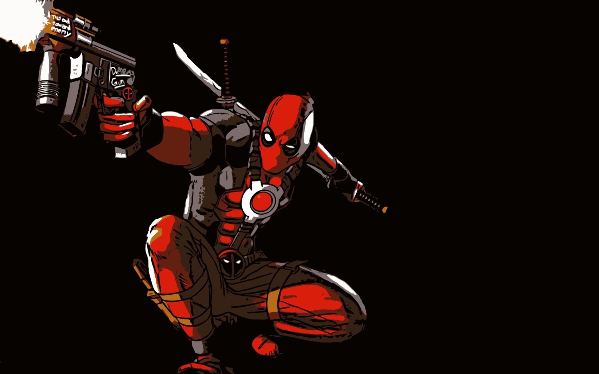 Deadpool With Guns Up Wallpapers