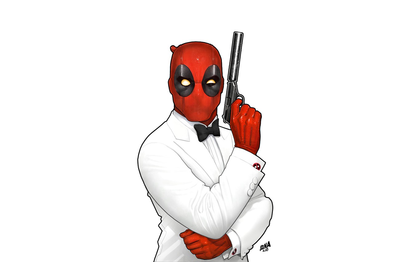 Deadpool With Guns Up Wallpapers