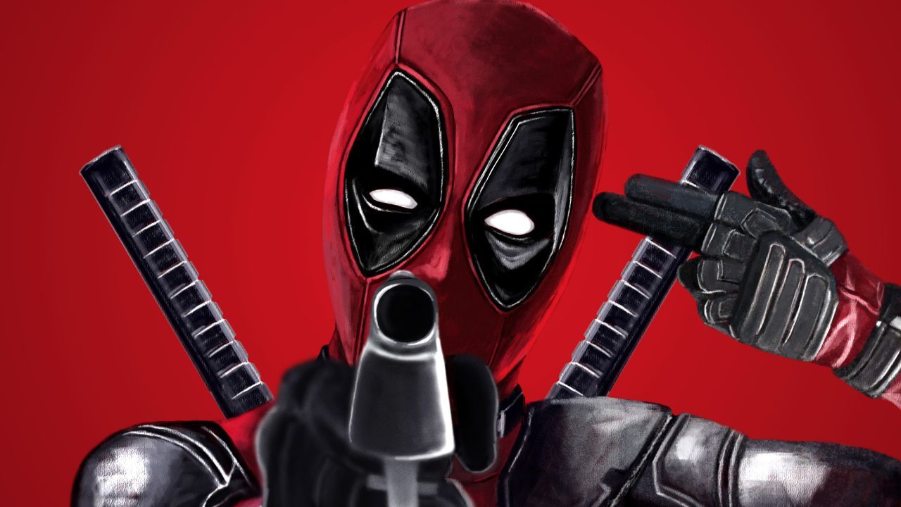 Deadpool With Guns Up Wallpapers