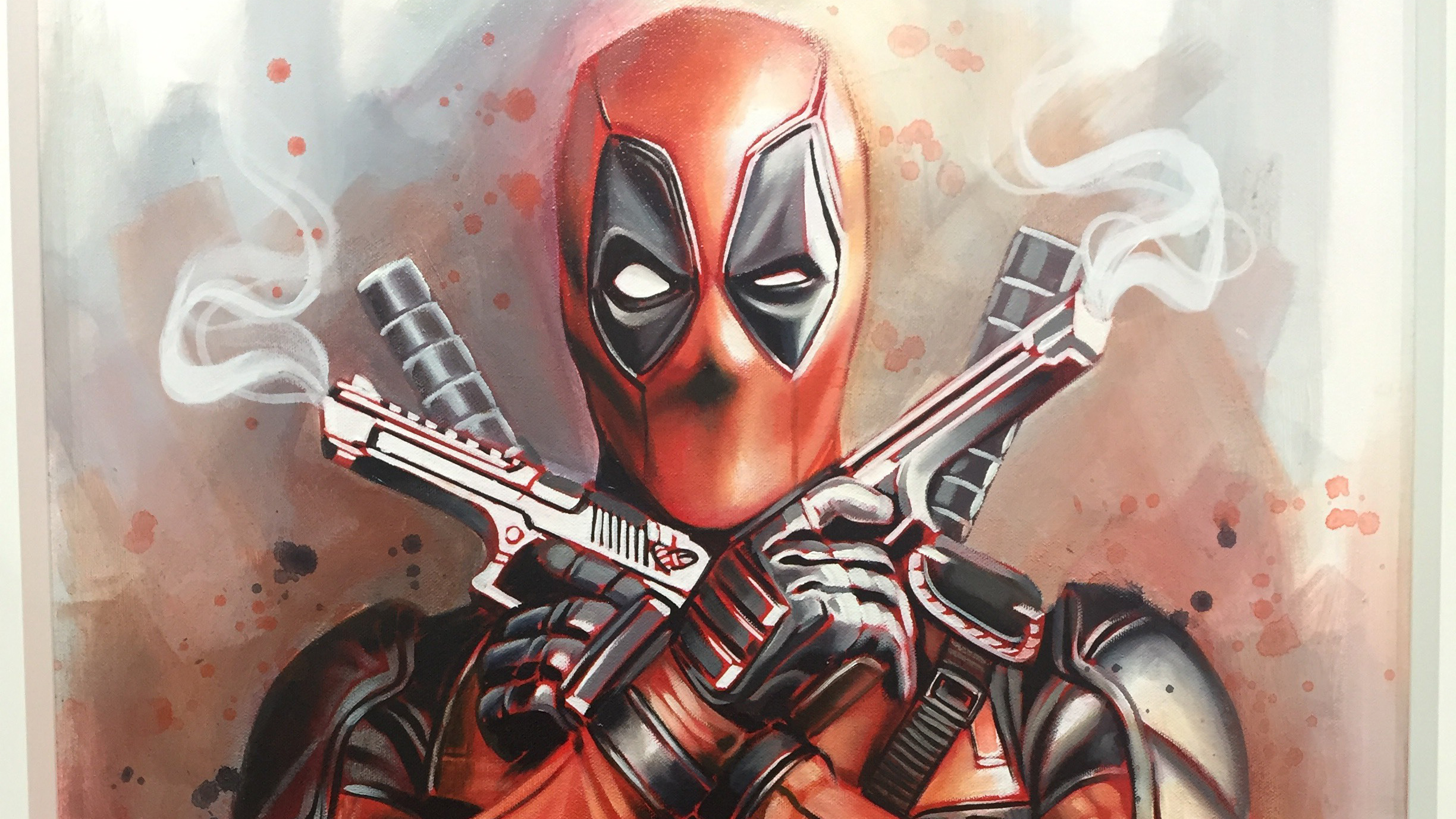 Deadpool With Guns Up Wallpapers