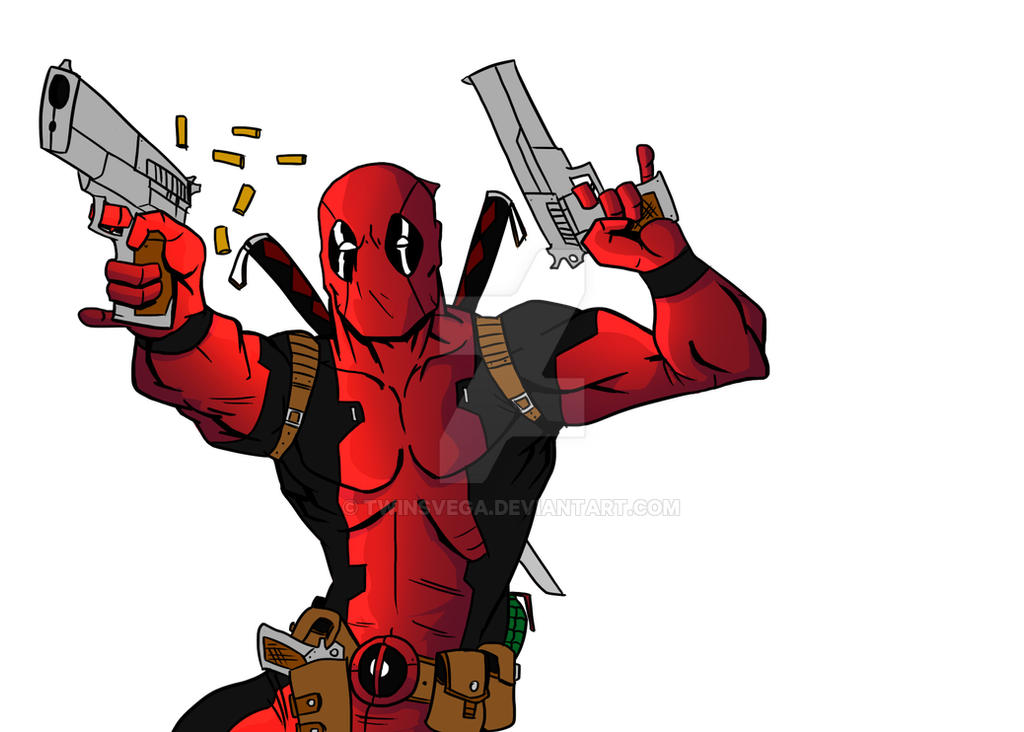 Deadpool With Guns Up Wallpapers