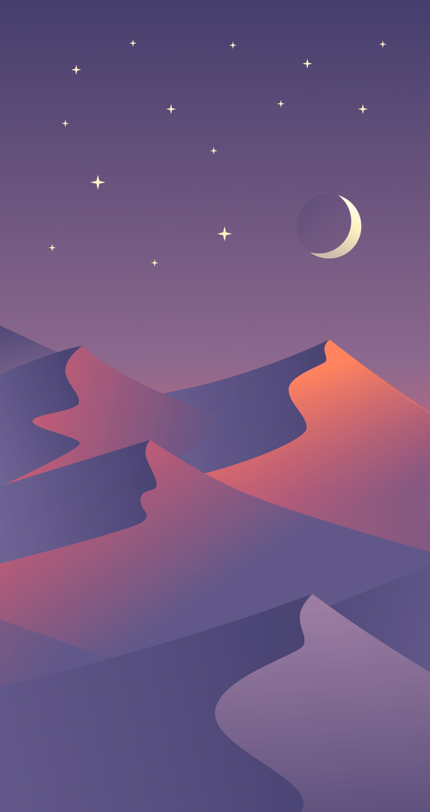 Desert 4K Night Illustration Wallpapers