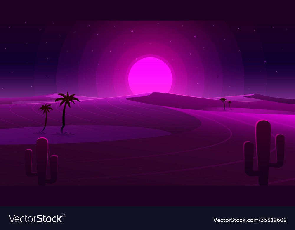 Desert In Neon Sunset Wallpapers