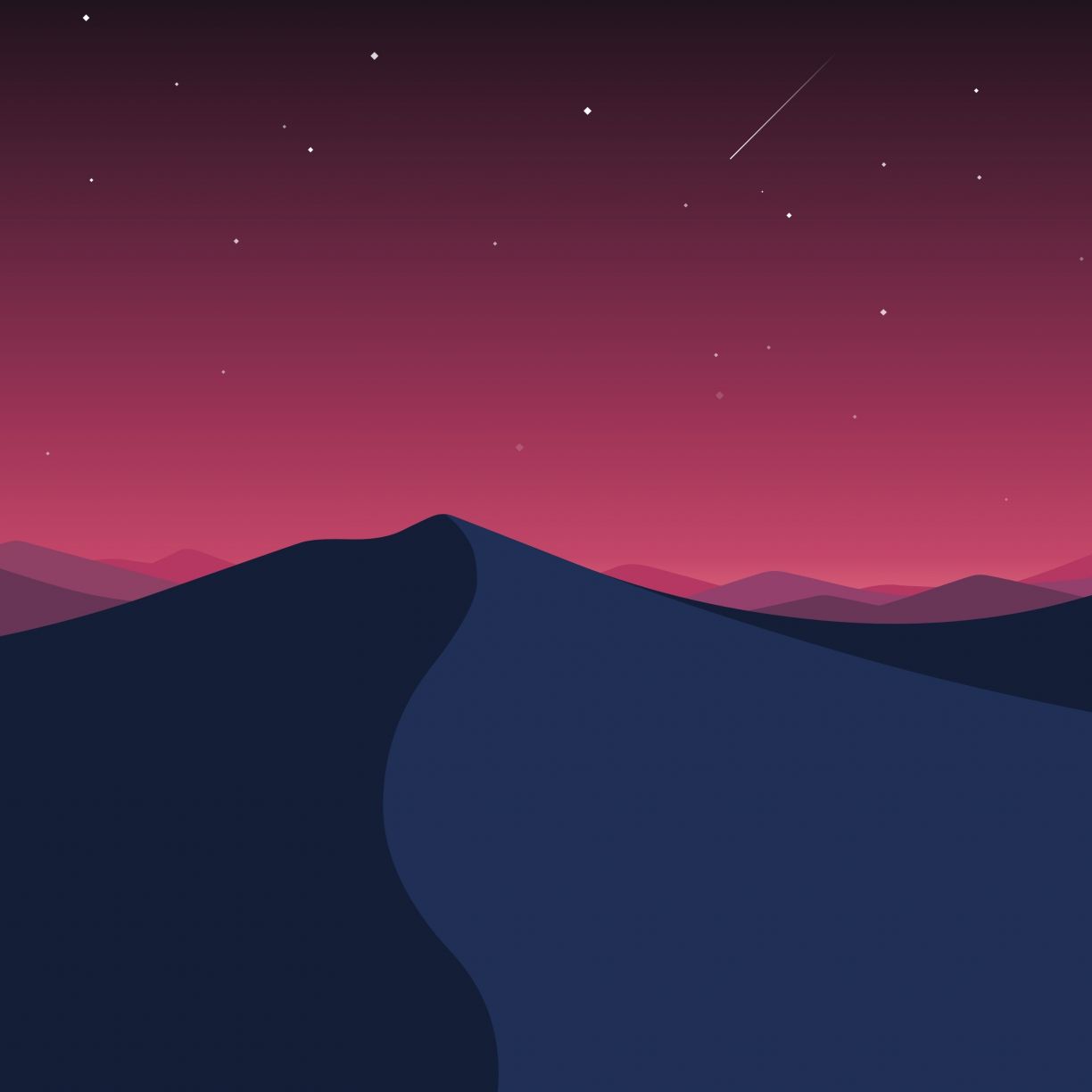 Desert Night Illustration Wallpapers