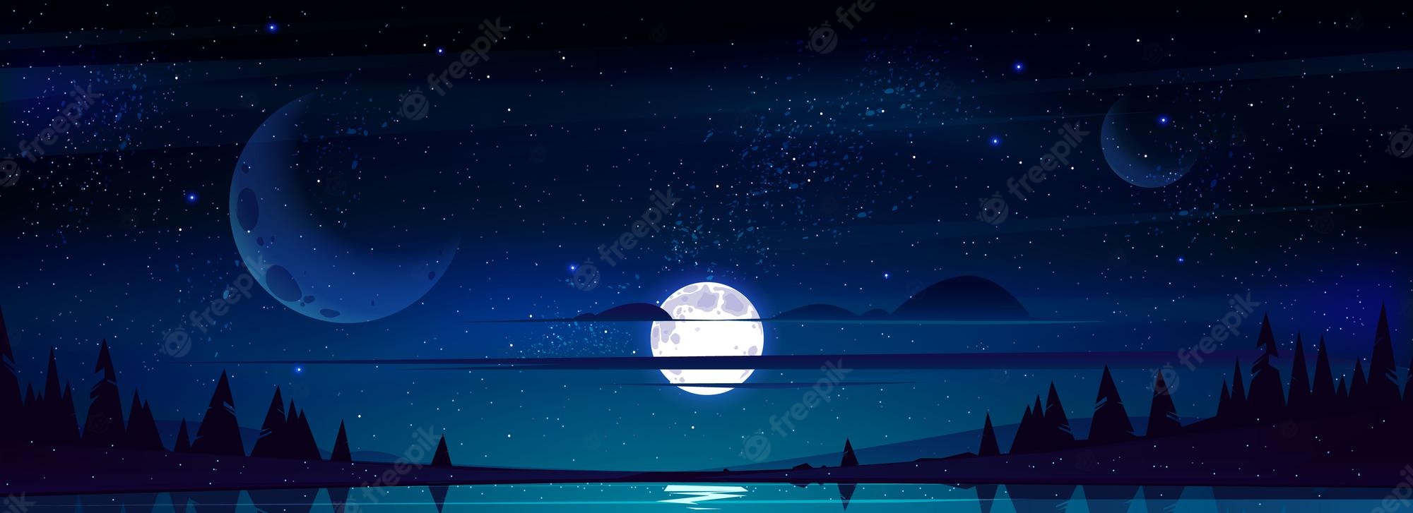 Desert Nights Moon 5K Minimalism Wallpapers