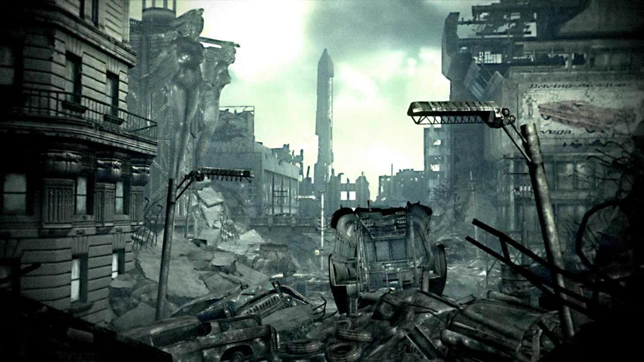 Destroyed Anime City Background