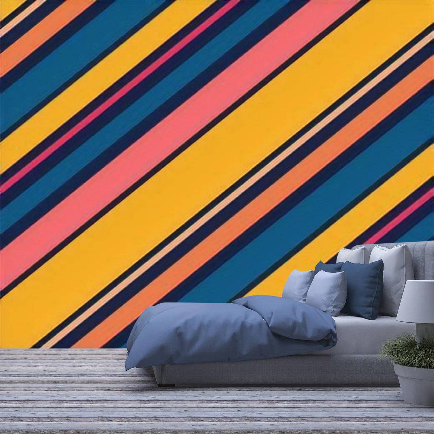 Diagonal Colorful Stripes Art Wallpapers