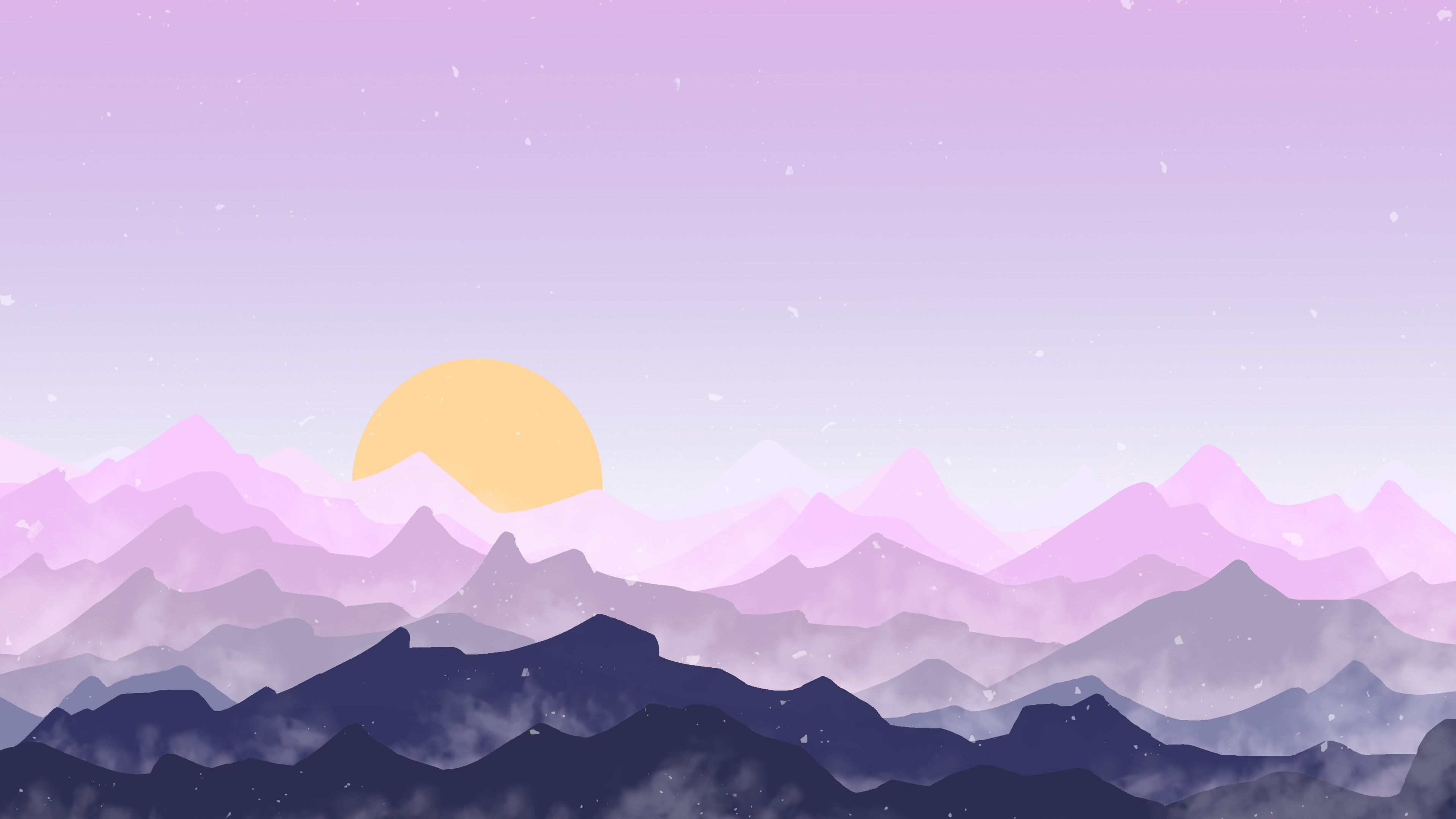 Digital Pink Mountains Wallpapers