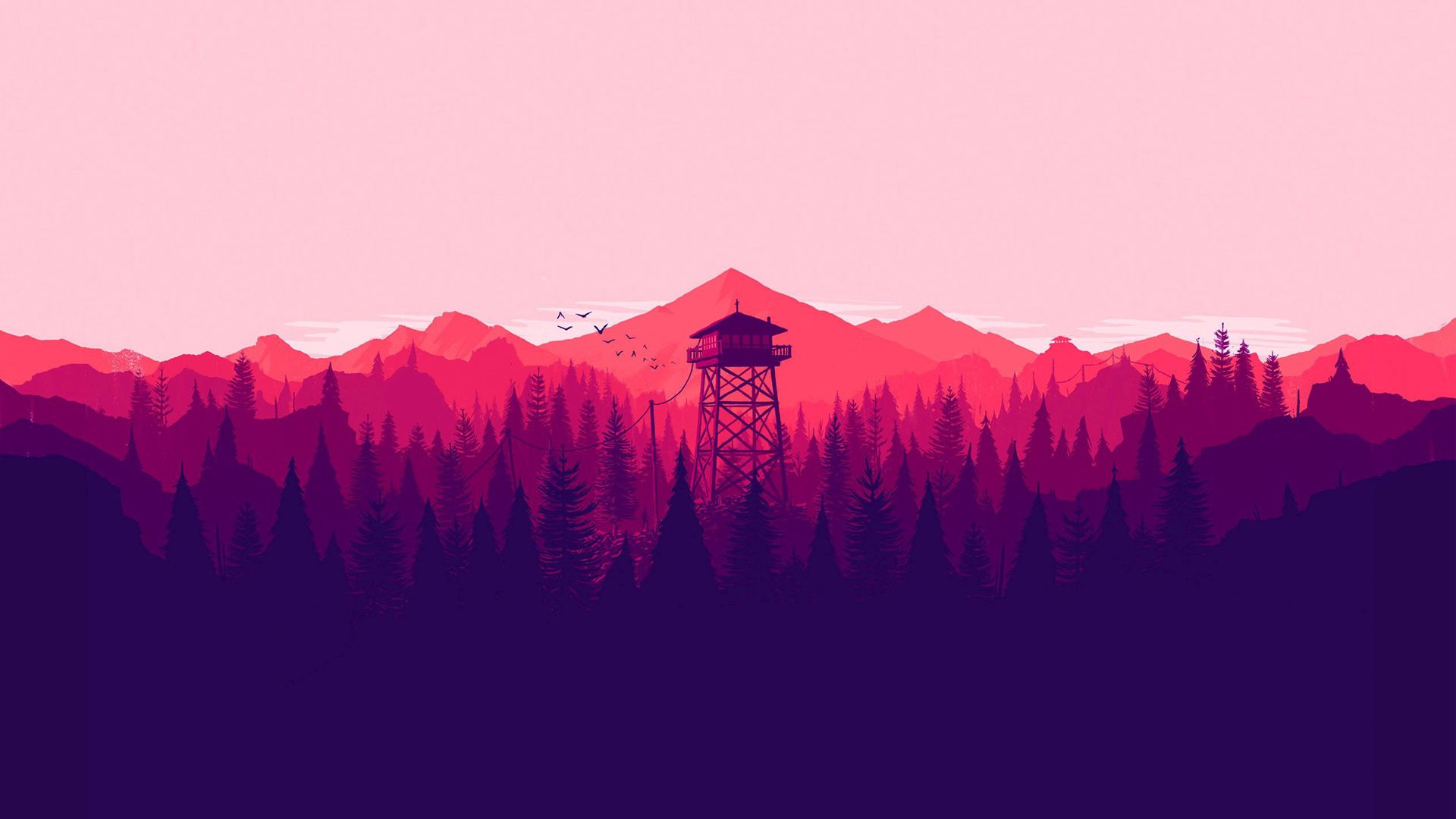 Digital Pink Mountains Wallpapers