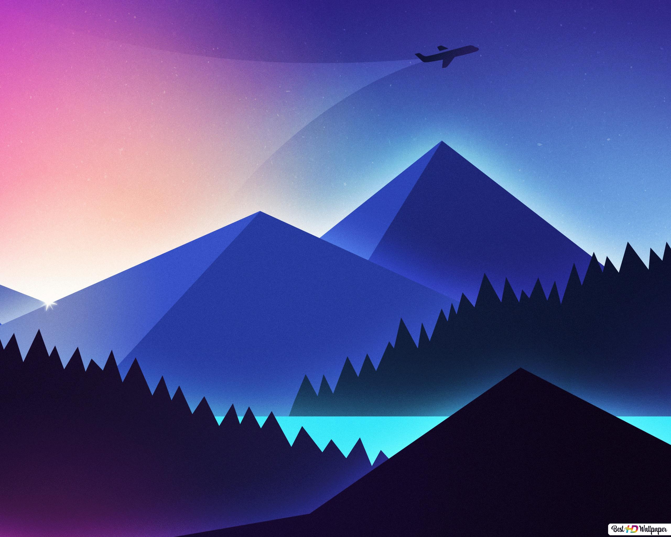 Digital Pink Mountains Wallpapers