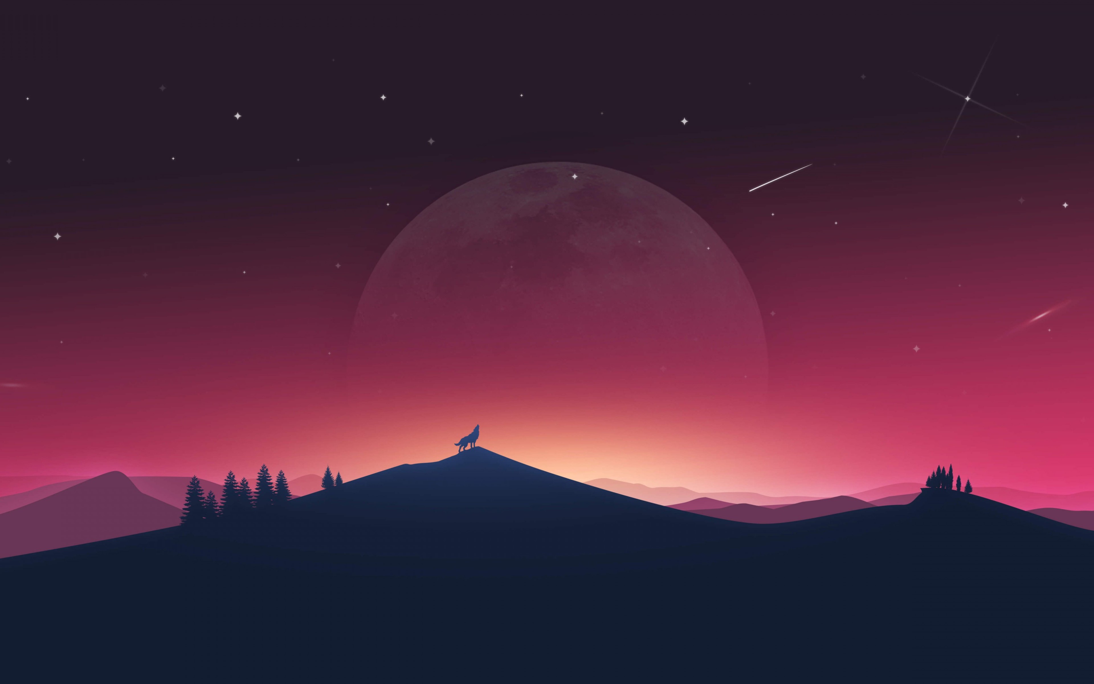 Digital Pink Mountains Wallpapers