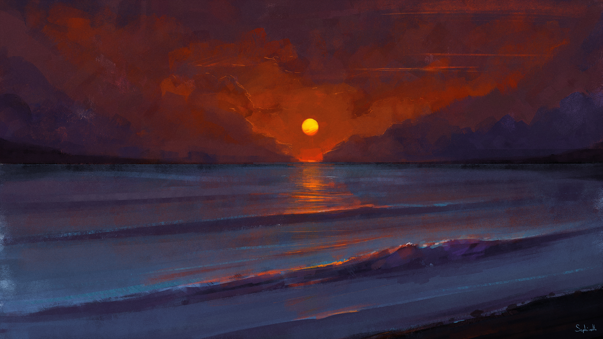 Digital Sunset Art Wallpapers