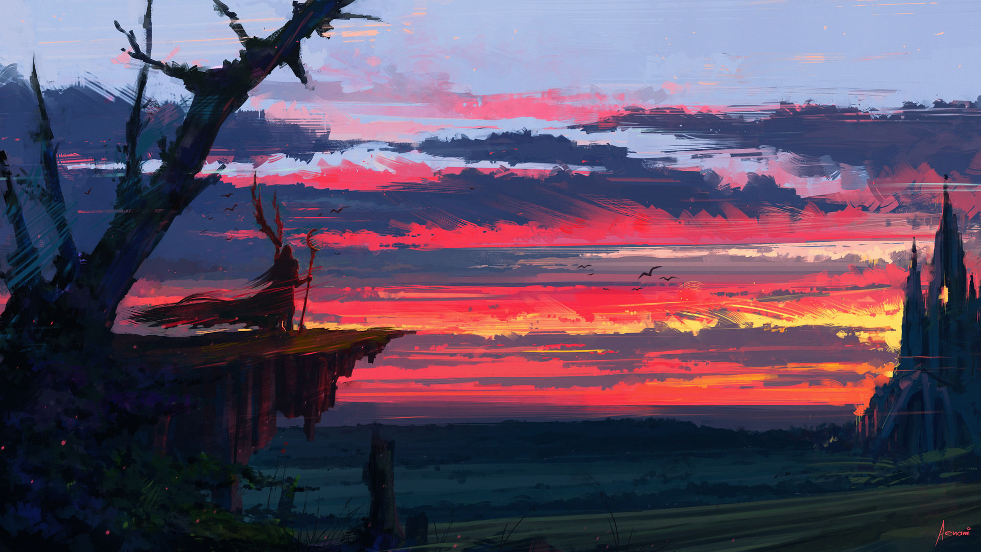 Digital Sunset Art Wallpapers