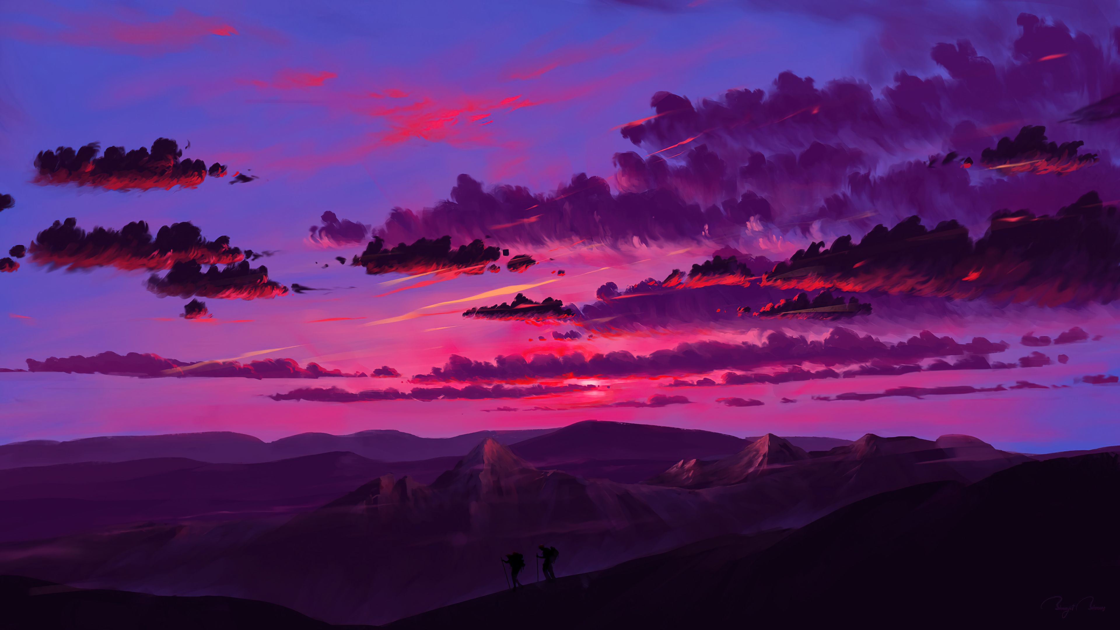 Digital Sunset Art Wallpapers