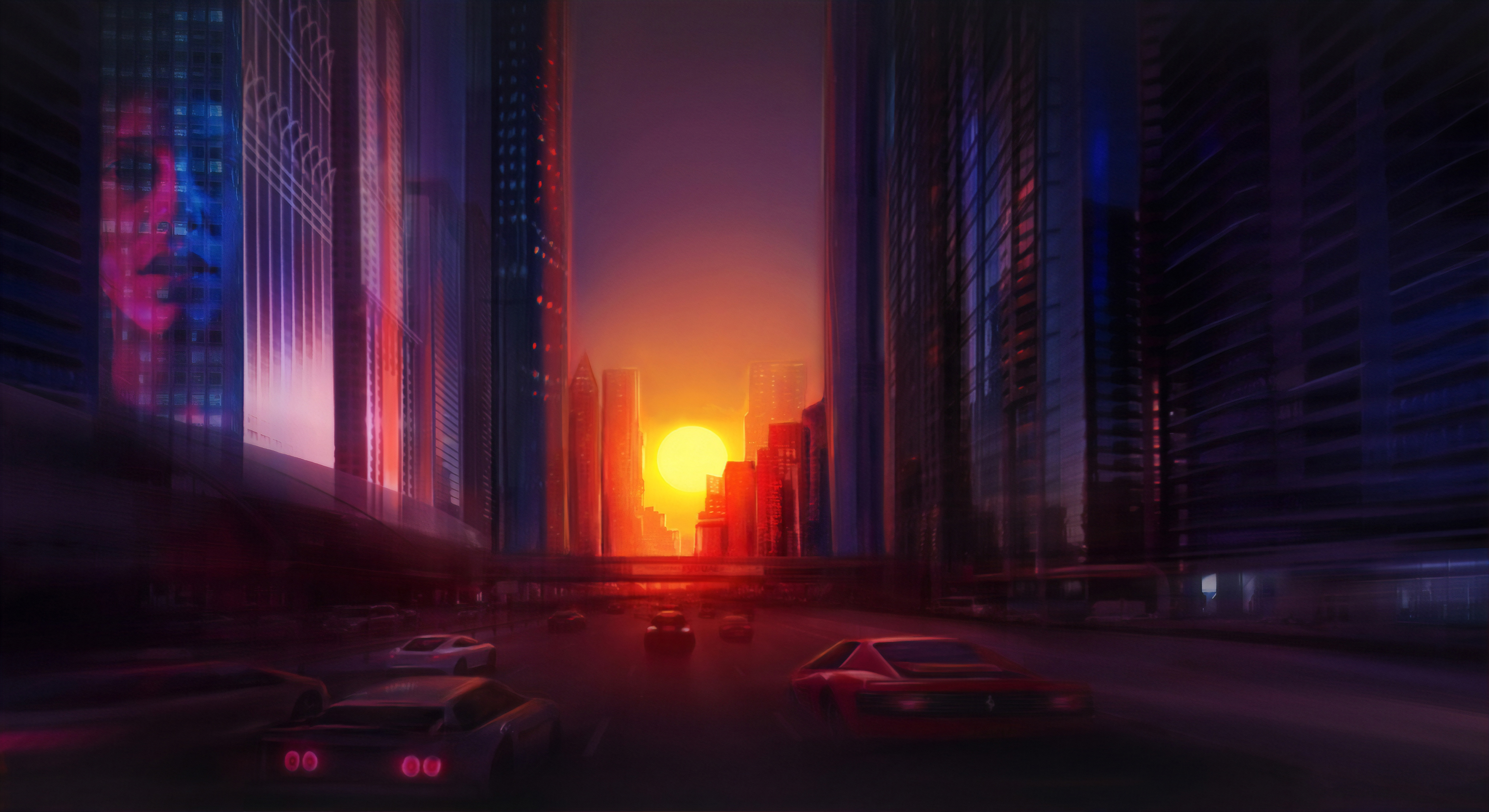 Digital Sunset Art Wallpapers