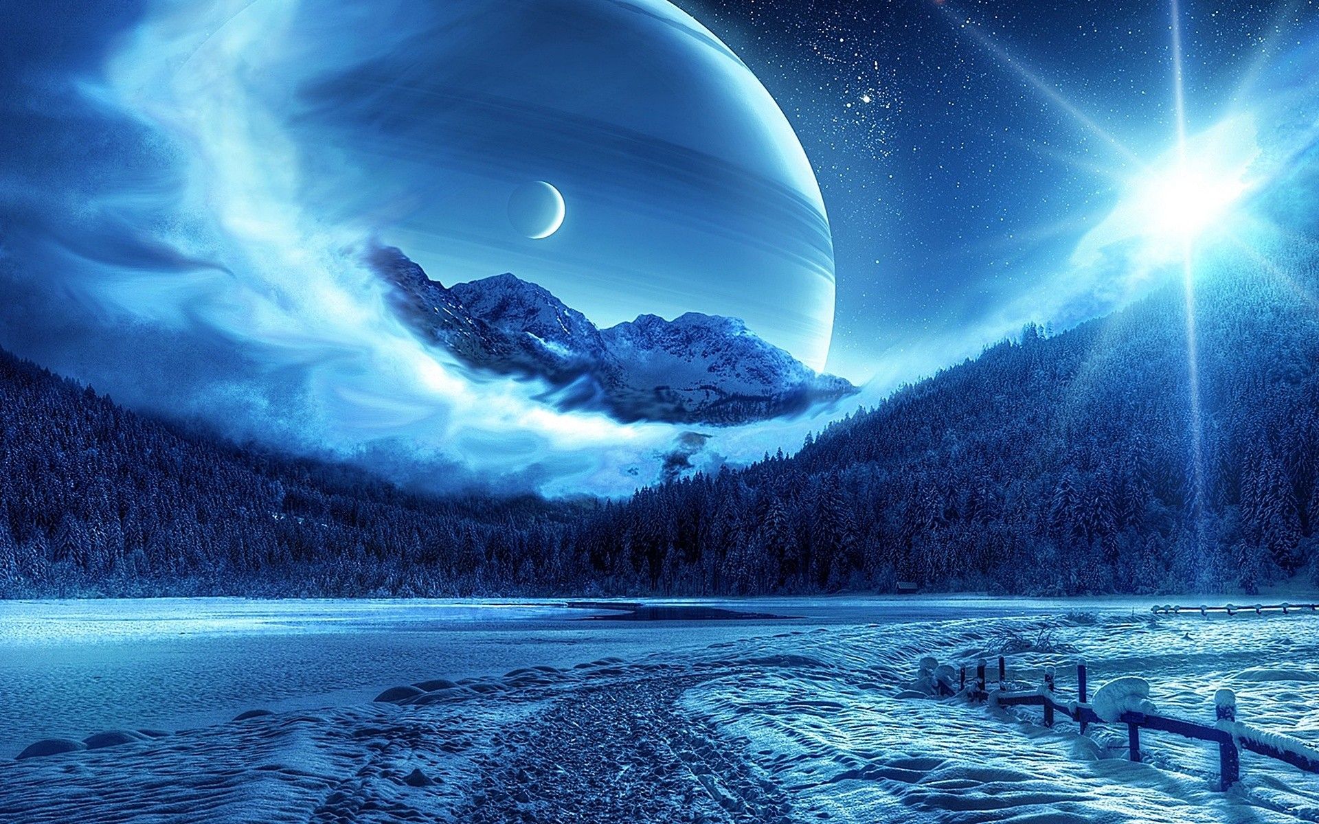 Digital Winter Moon Wallpapers