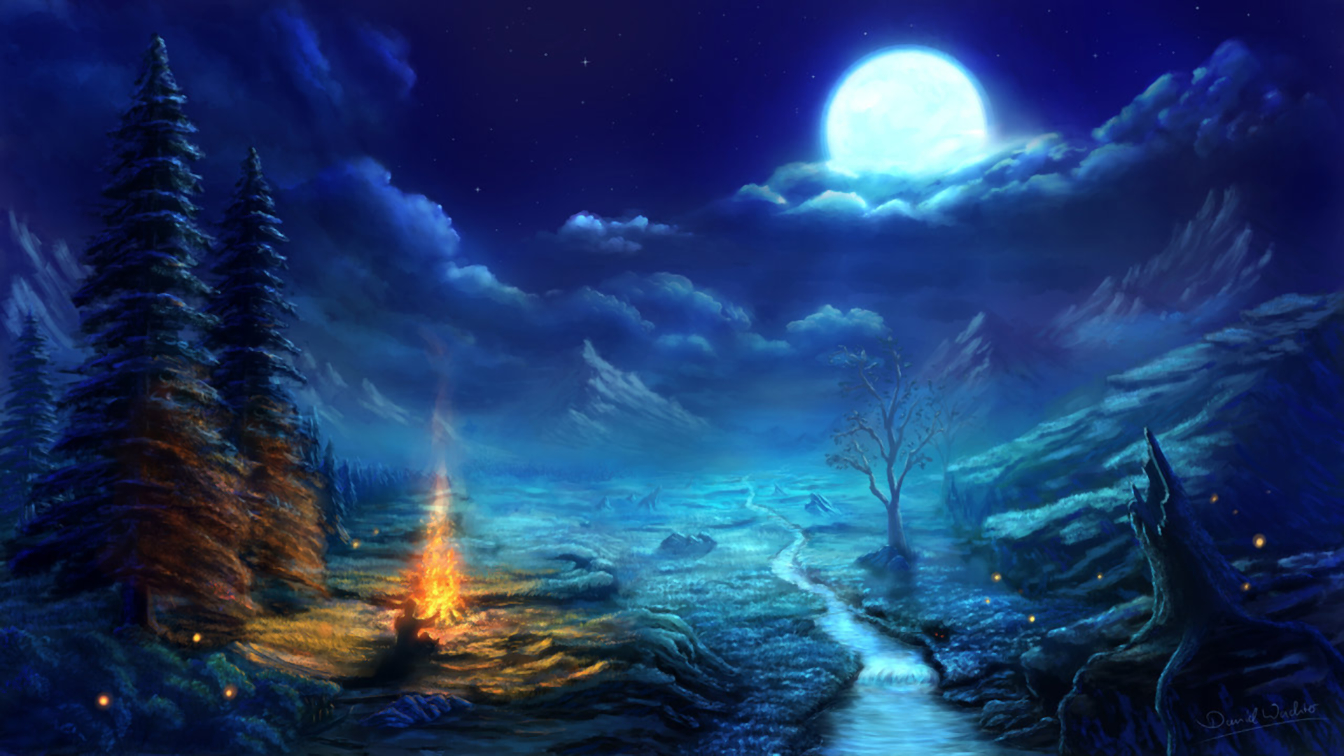 Digital Winter Moon Wallpapers