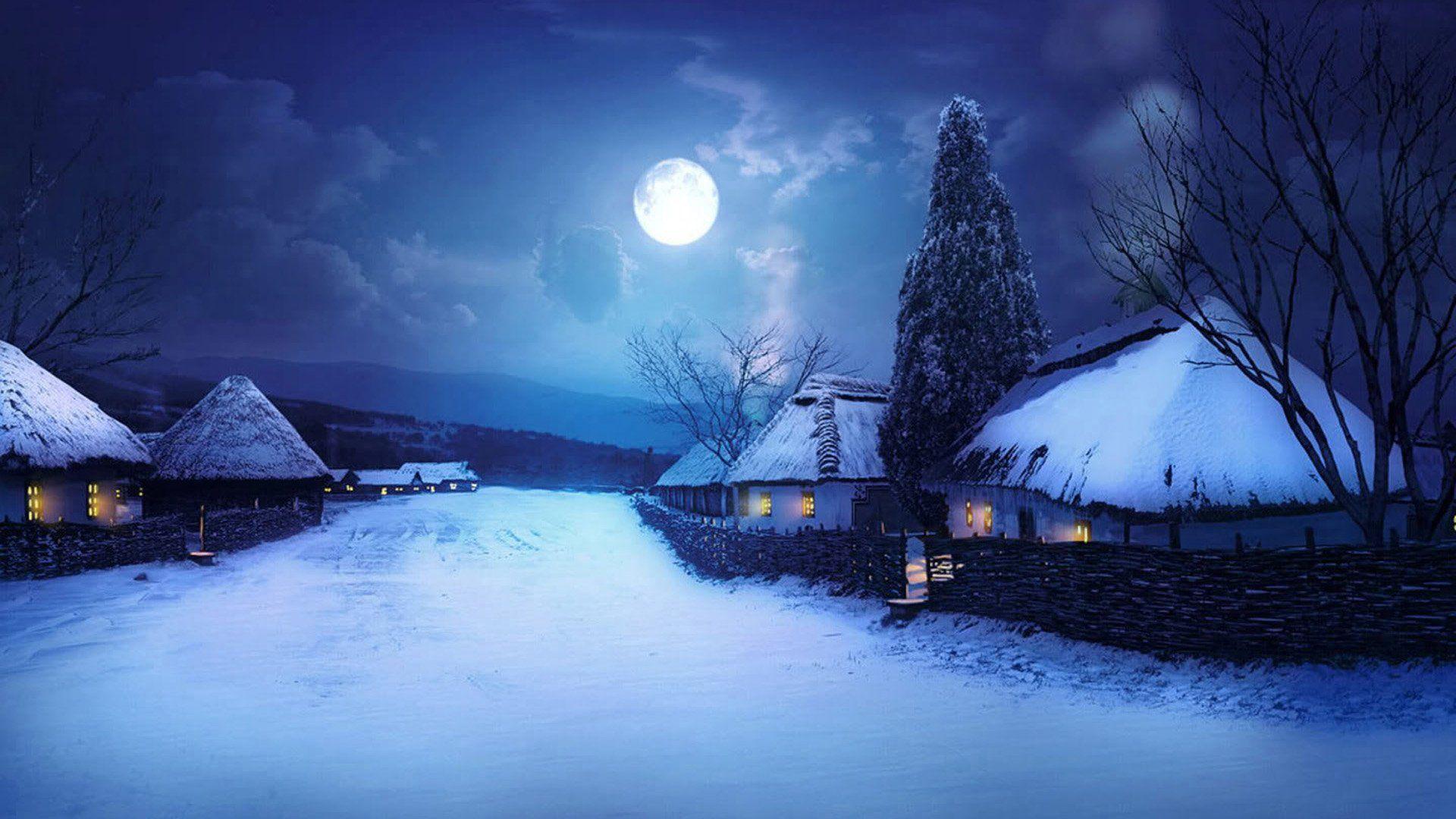 Digital Winter Moon Wallpapers