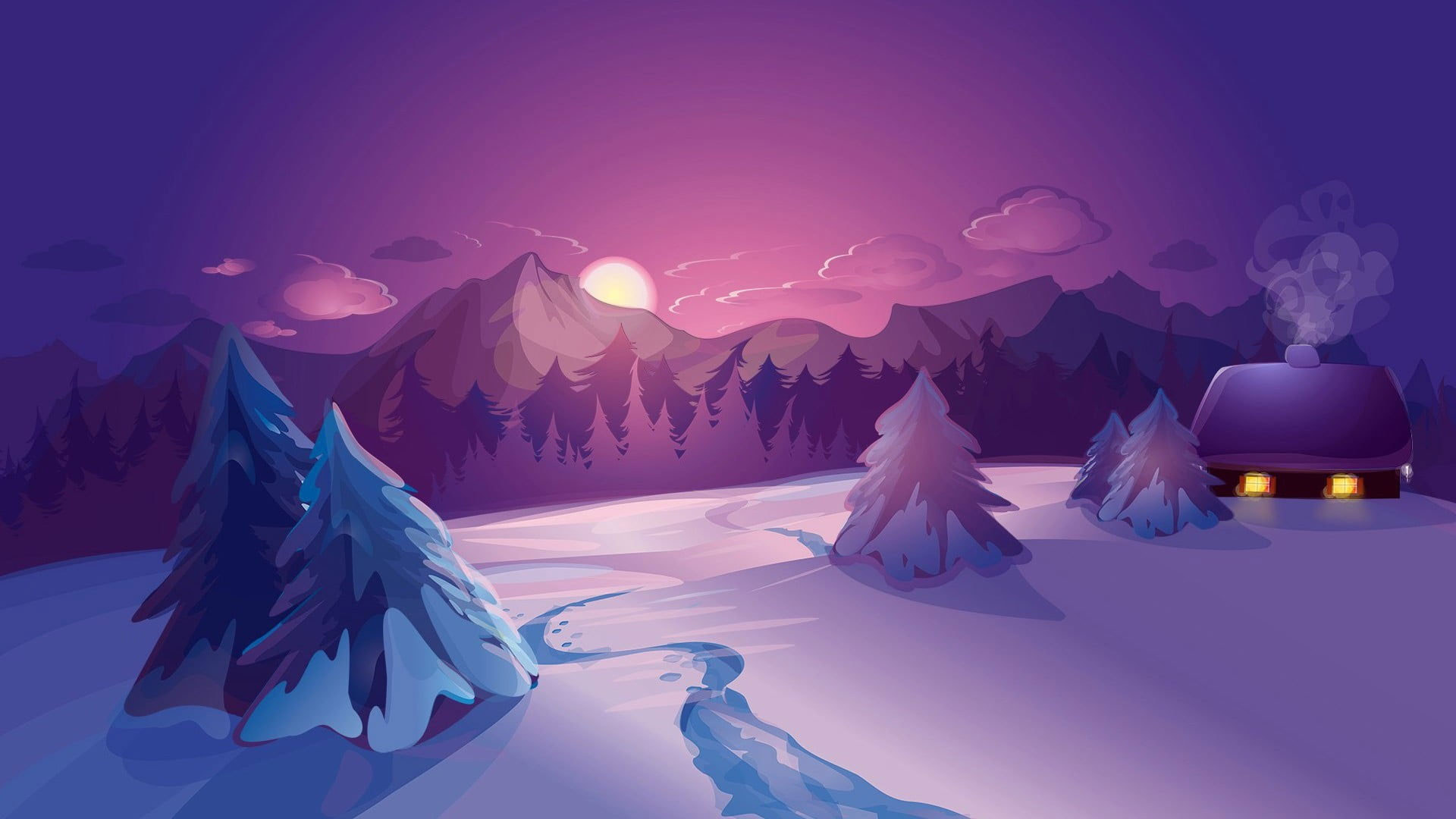 Digital Winter Moon Wallpapers