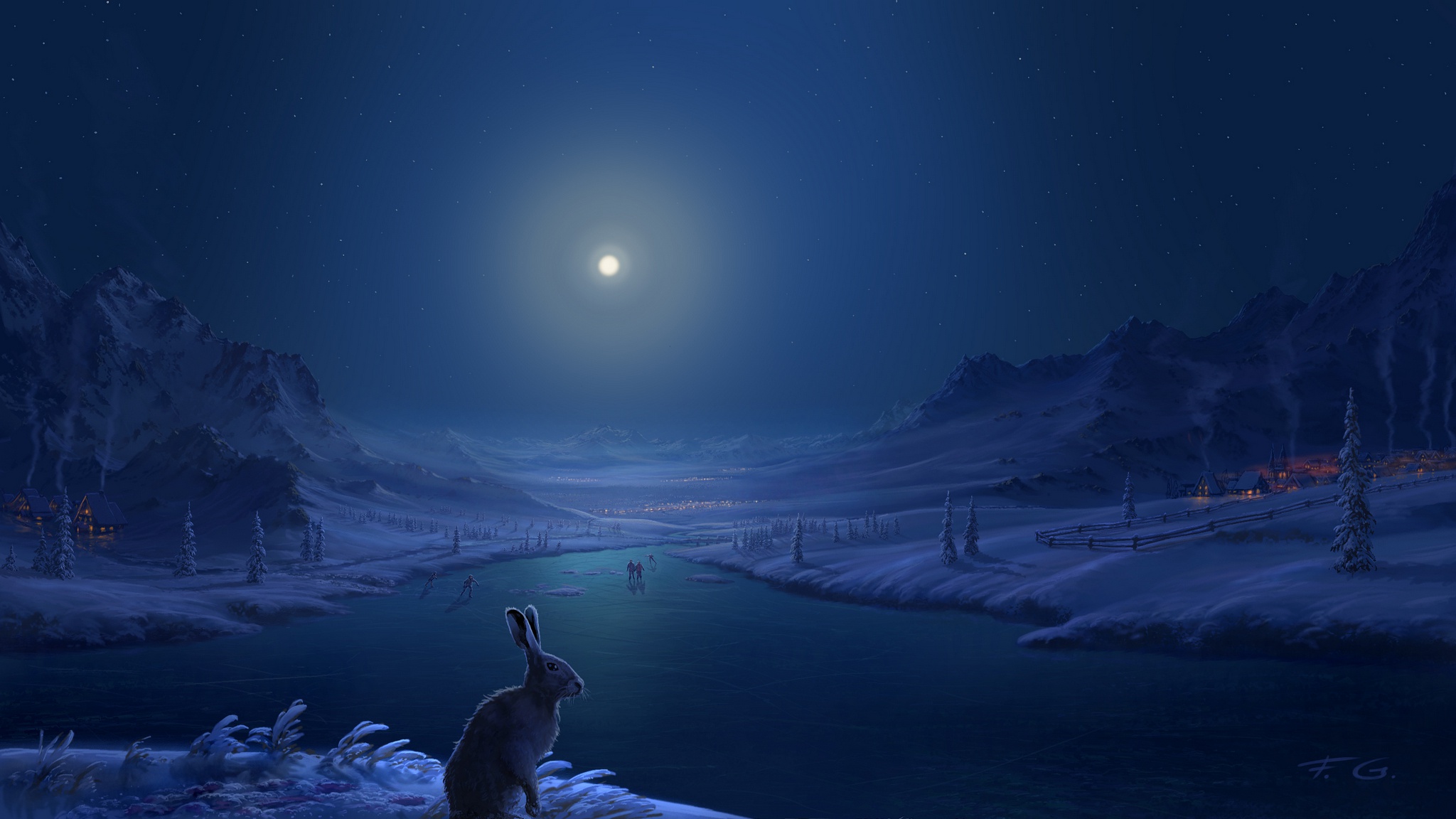 Digital Winter Moon Wallpapers